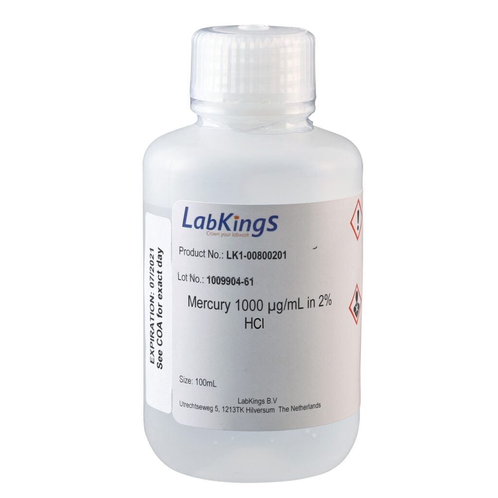 Mercury (Hg Metal), 1000 mg/L in 2% HCL, 500ml - LK1-00800403